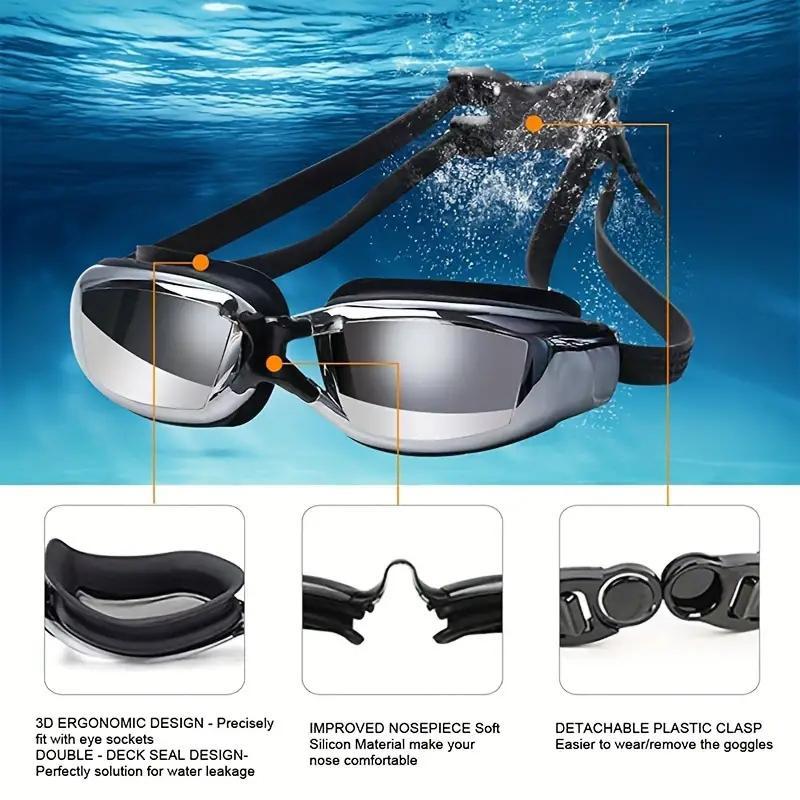Adjustable Waterproof Swimming Goggles, Anti-fog Swimming Goggles for Men & Women 6