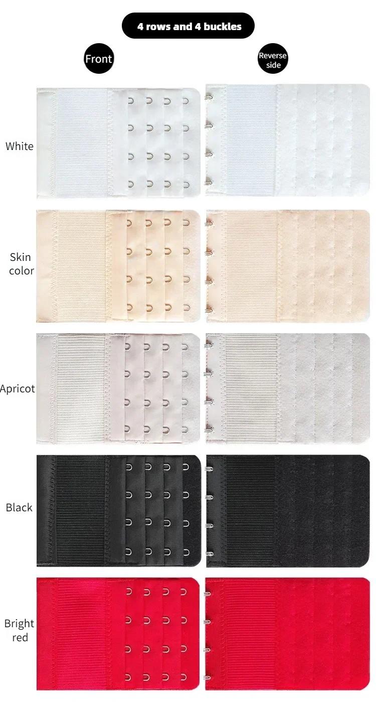 Product Introduction of 5pcs Adjustable Elastic Bra Extenders Straps for Women Belt Buckle Nylon Bra Extension Strap Hooks Clip Underwear Accessories 9