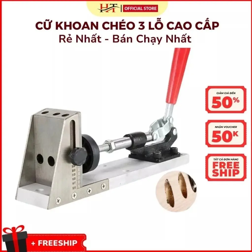 Bộ Cữ Khoan Chéo 3 Lỗ Hợp Kim Nhôm Cao Cấp