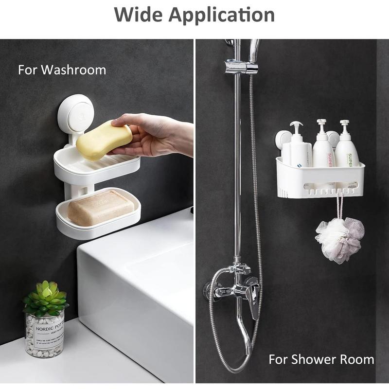 Shower Caddy Suction Cup Shower Shelf Suction Shower Basket Removable Powerful Shower Organizer Max Hold 22lbs Suction Bathroom Caddy Waterproof Shower Storage 6