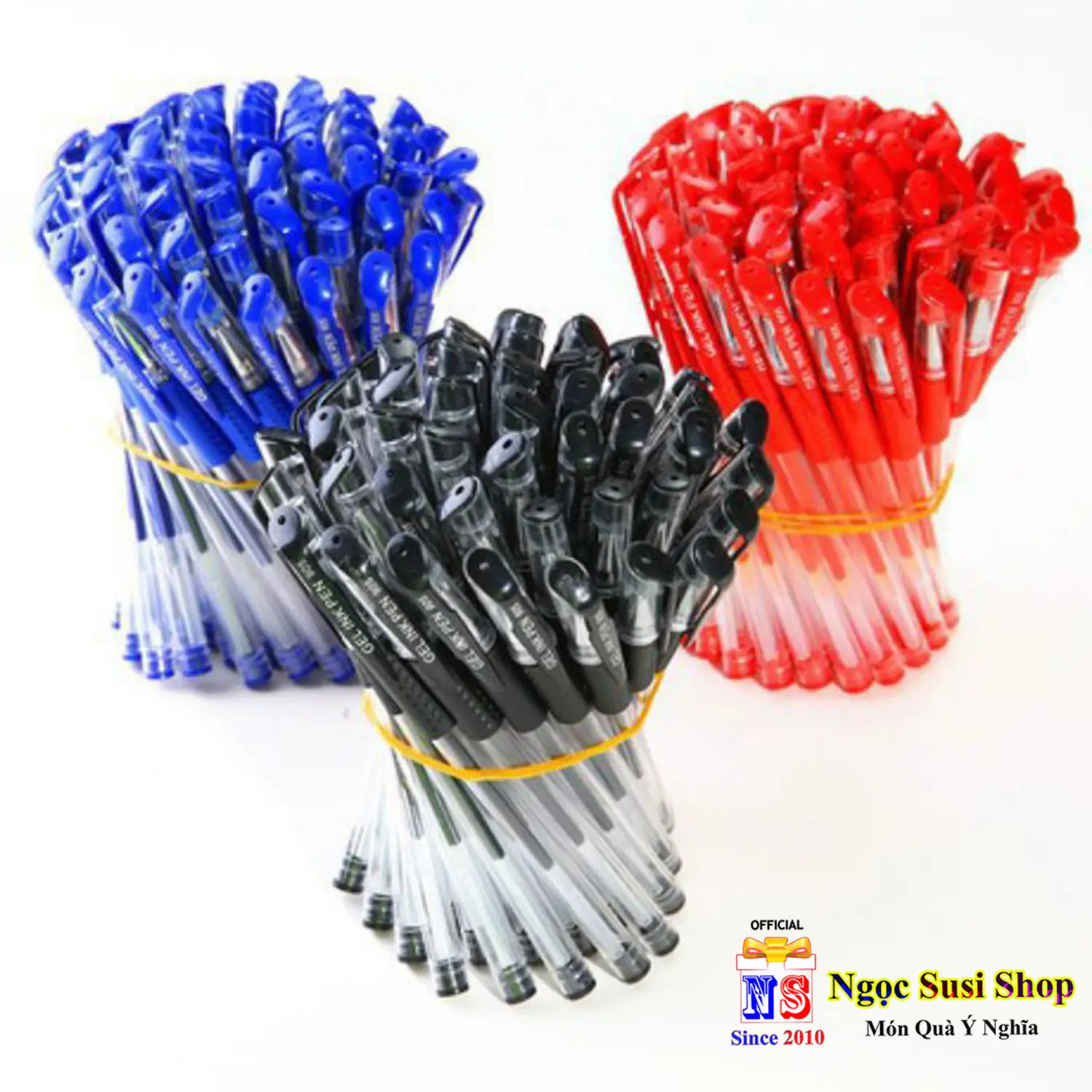 SET 1- 5 Bút Bi Nước Cây Viết Nước Đen Xanh Đỏ Tím Nhiều Màu Ngòi Nhỏ 0.5mm - VIẾT RẤT ĐẸP NHA [CHỌN SỐ LƯỢNG]