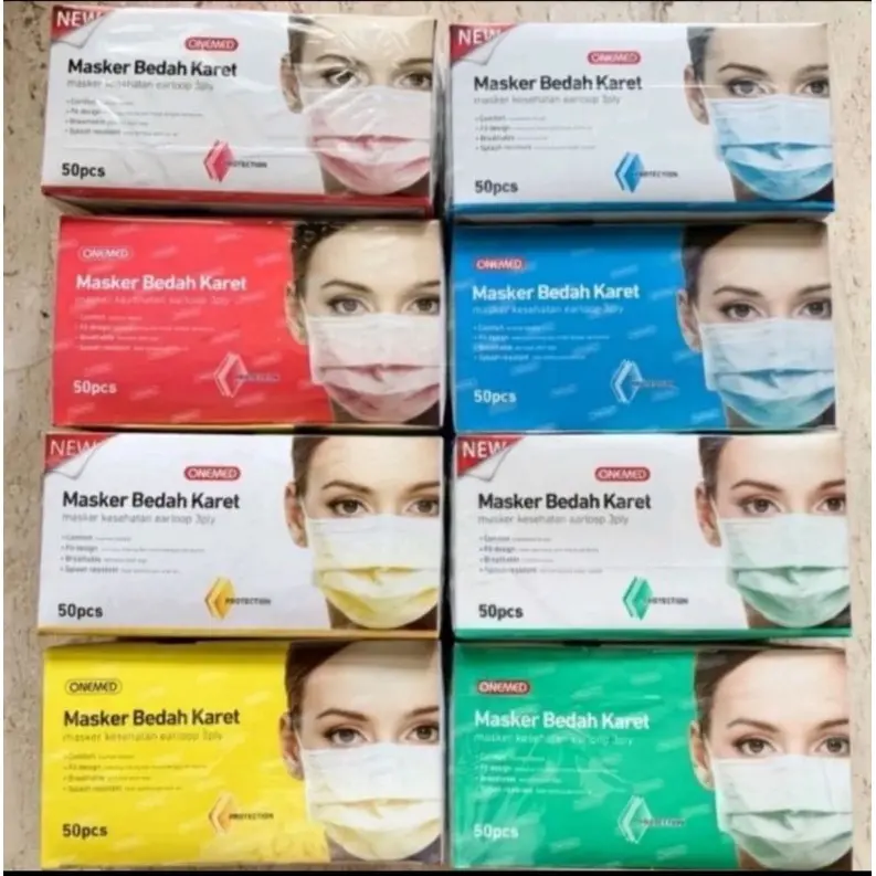 Masker Dokter Ritz Masker OneMed Earloop Medis Surgical 3 ply isi 50 / Masker Bedah Karet ...