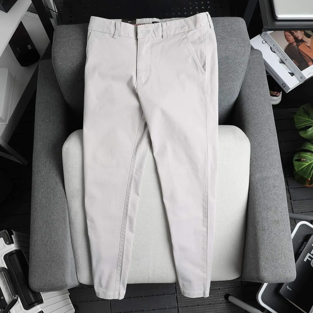Quần kaki dài thun co giãn Fom dáng trẻ trung