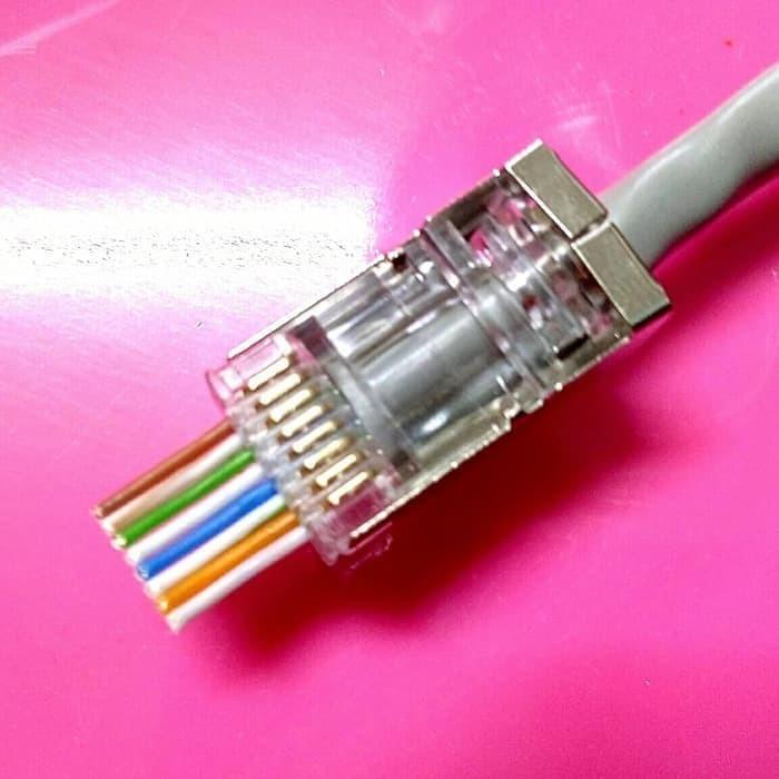 RJ45 STP FTP CAT 5E EZ GOLD ANTI GAGAL Metal Shielded 50pcs VASCOLINK 2