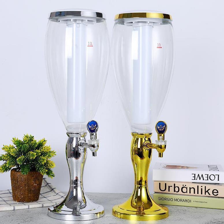  Tháp bia 5 lít HC Đèn led 7 màu vòi rót beer tiện lợi dung tích lớn cho nhà hàng quán bia 