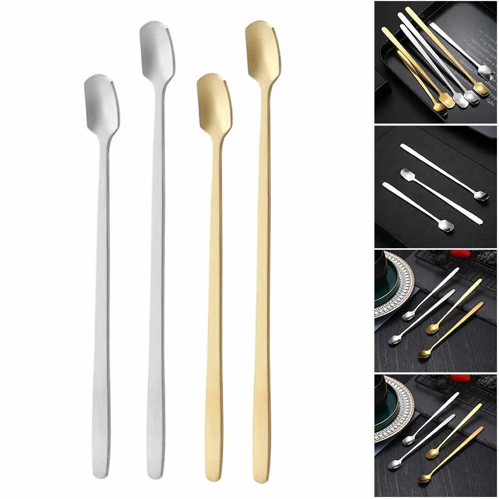 Kitchen Bar Tea Long Handle Stainless Steel Coffee Stirrers Milk Spoon Teaspoon