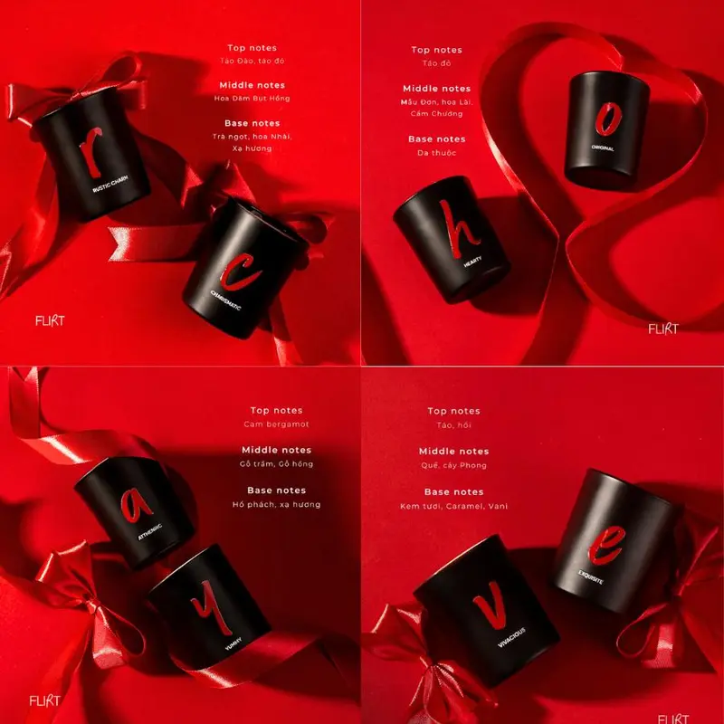 Set quà nến thơm phòng NẾN và HOA - Little Love - Flirt Candle tặng sinh nhật, lễ tình yêu an toàn, lành tính, thư giã, thoải mái tinh thần 4