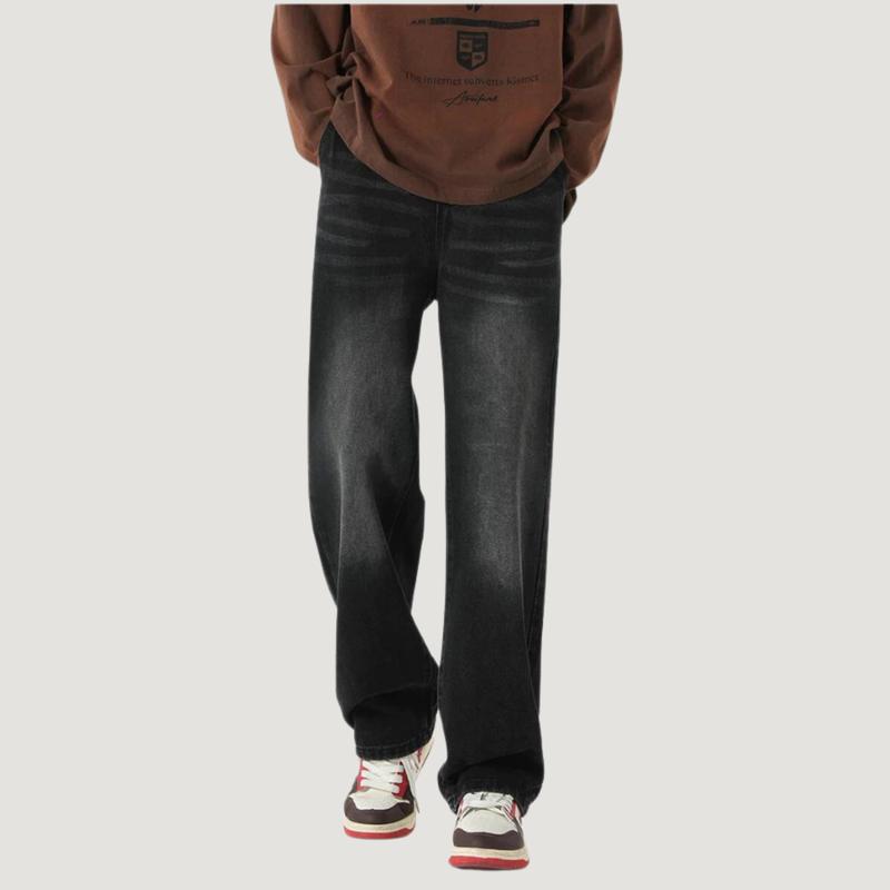 [ TẾT LÀ HẾT ] - Quần  Nam Ống Suông Rộng Màu Xanh Wash Phong Cách Retro Menswear Pants JBGWTG   retro jean