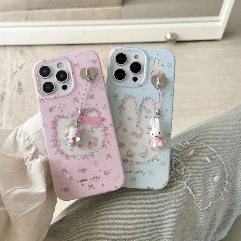 Ốp Điện Thoại Mềm Macaron Màu Kẹo Họa Tiết Thỏ Hoạt Hình Dễ Thương Cho iPhone 16 15 14 13 12 11 Pro Max X XR XS 8 7 Plus SE2020 Ốp Lưng Mềm Bán Trong Suốt Lấp Lánh 0