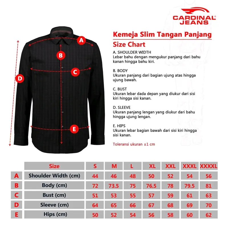 Kemeja Pria Cardinal Jeans 78J Slim-fitting Biru Kancing Katun Kancing Katun yang elegan  kemeja ini cocok dipakai dalam berbagai kesempatan. kasual Wine Kotak Motif 4