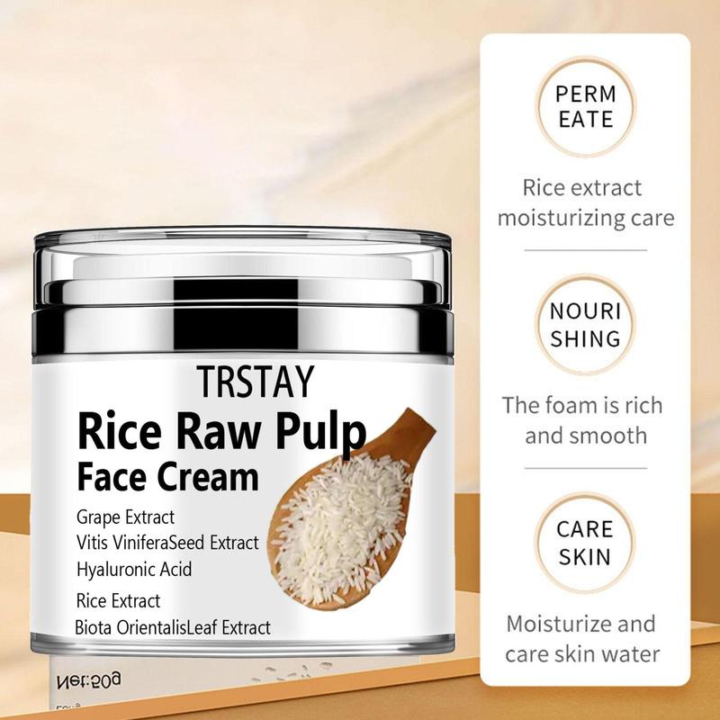 Product Introduction of Rice Raw Pulp Face Cream, Moisturizing Skin Care Cream, Lifting and Firming Cream, Hydrating Facial Skincare Product for Women & Men 2