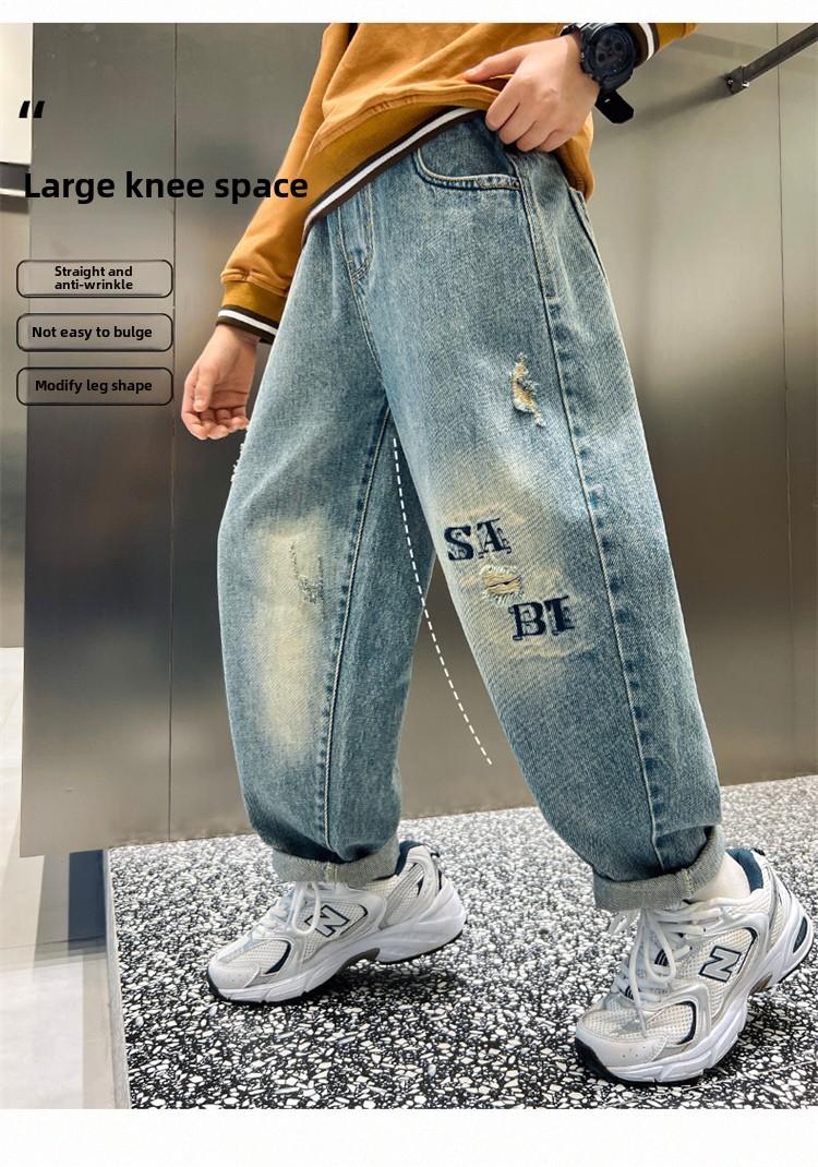 Product Introduction of Z1128 Boys Spring Autumn 2025 New Jeans Suitable for Boys Aged 4-16 2