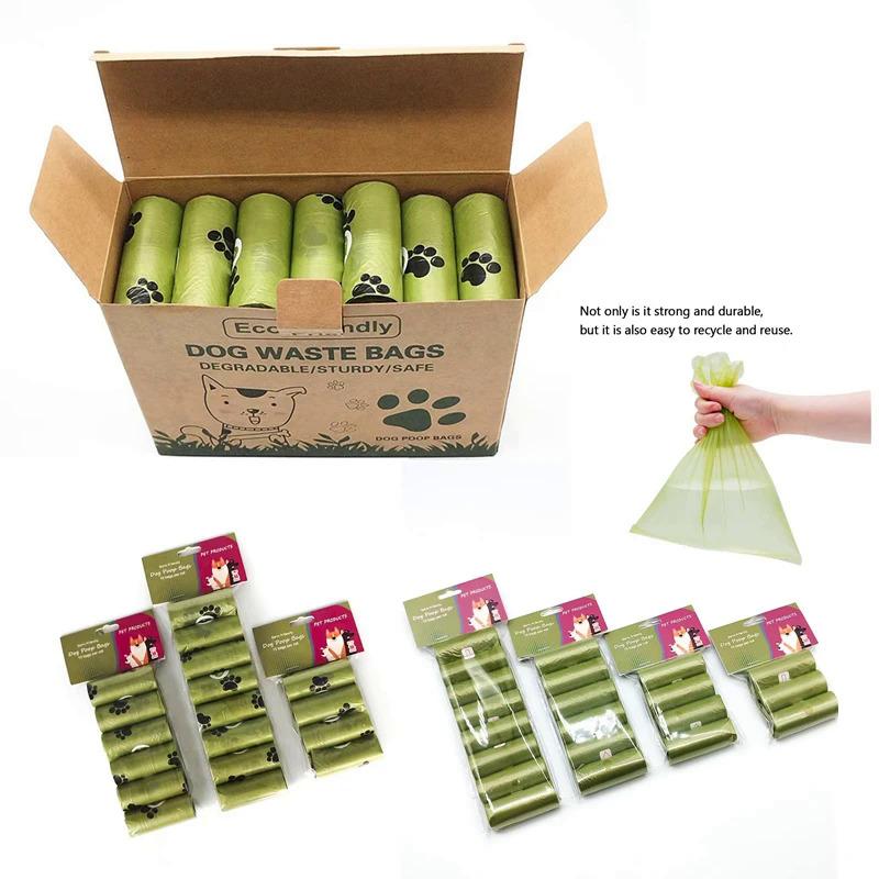 1/42 Roll Pet Biodegradable Trash Bag Dog Poop Bags Bulk Scented Poop Bag Degradable Cat Waste Bags Dog Poop Dispenser 0
