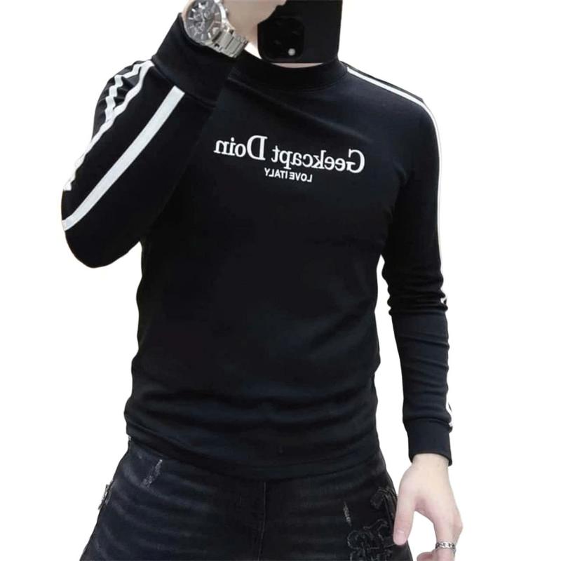 Áo thun tay dài form rộng nam nữ Menswear Cổ Lọ Cổ Tròn