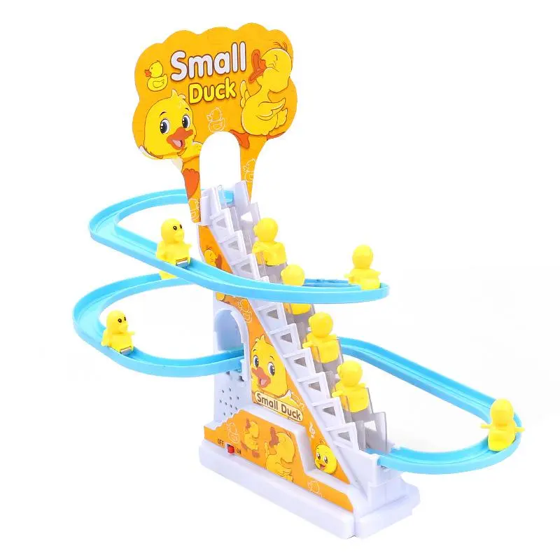 Little Duck Climbing Stairs Toy Set, Electric Track Slide, Children's Assembling Toy