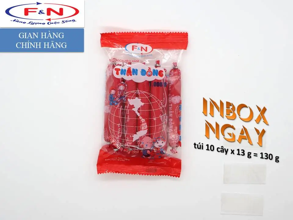 Xúc Xích Heo Hầm Đậu Hà Lan TĐ túi 13g x 10cây = 130g