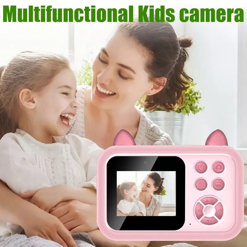 Instant Camera, USB Rechargeable Digital Camera with 32G Card, Photo Printer, Video Camera Toy for Girls, Birthday Gift for Girls 3