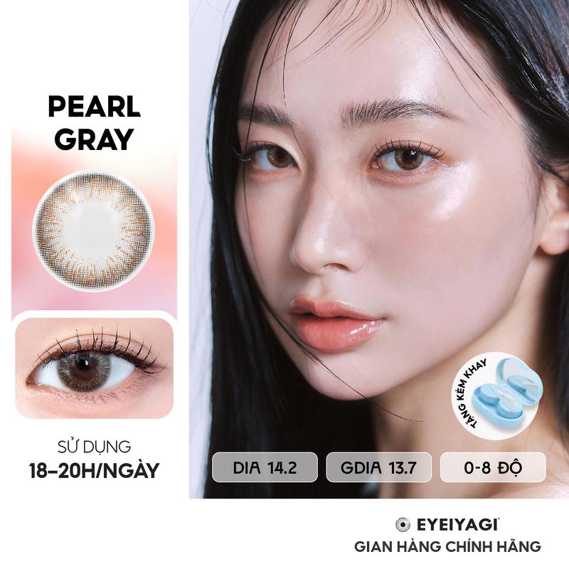  PEARL GRAY - Lens Hàn Quốc EYEIYAGI xám nhũ ánh vàng giãn nhẹ. 
