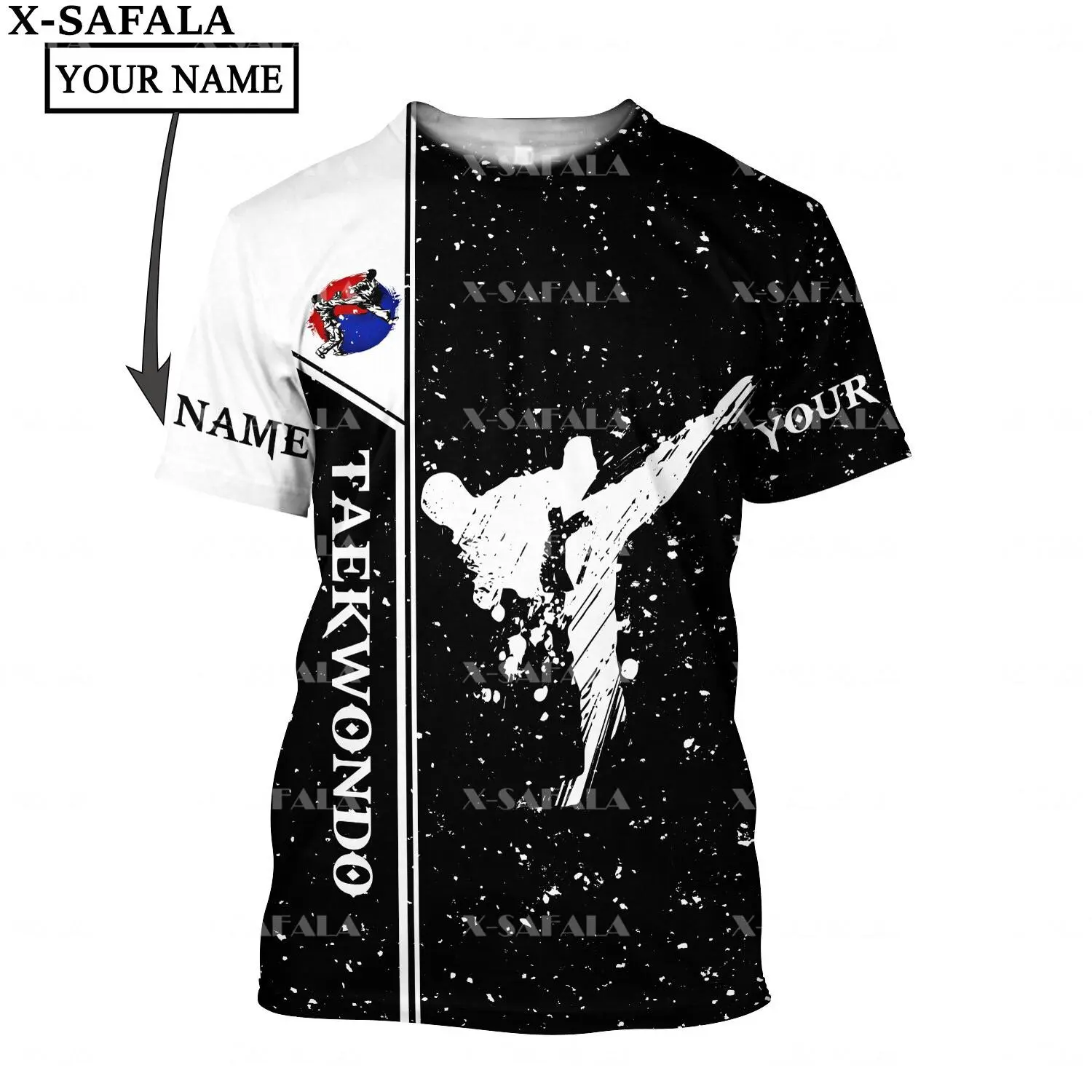 2024 Taekwondo T Shirt Custom Name  3D Print High Quality Milk Fiber Skin-friendly T-shirt Summer Round Neck Men Female Casual Top-1 Short