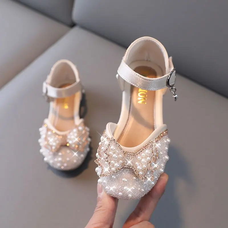 Sandal Perempuan, Gaya Korea, Koleksi Musim Panas Baru 2024, Kasut Puteri Ikatan bentuk rama-rama, untuk Kanak-kanak dan Bayi Perempuan, Kasut Kristal Gadis Kecil, Fesyen