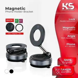 Phone Holder Vacuum Suction Bracket Magnetic High Adsorption Dudukan Stand Handphone Tempel Dinding Meja Dashboard Kaca Mobil