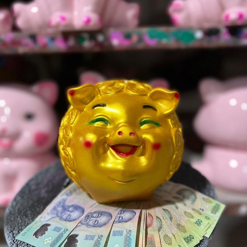  Heo đất lợn đất tiết kiệm đồng tiền vàng sz bé - Chin Decor Ống Tiết Kiệm Ống Heo Đựng Tiền 