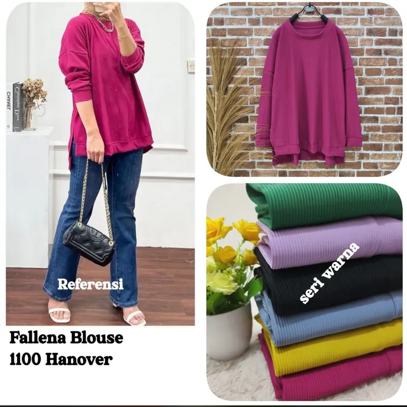 Atasan blouse wanita bahan hanover merk clarke Fit Kaos 6
