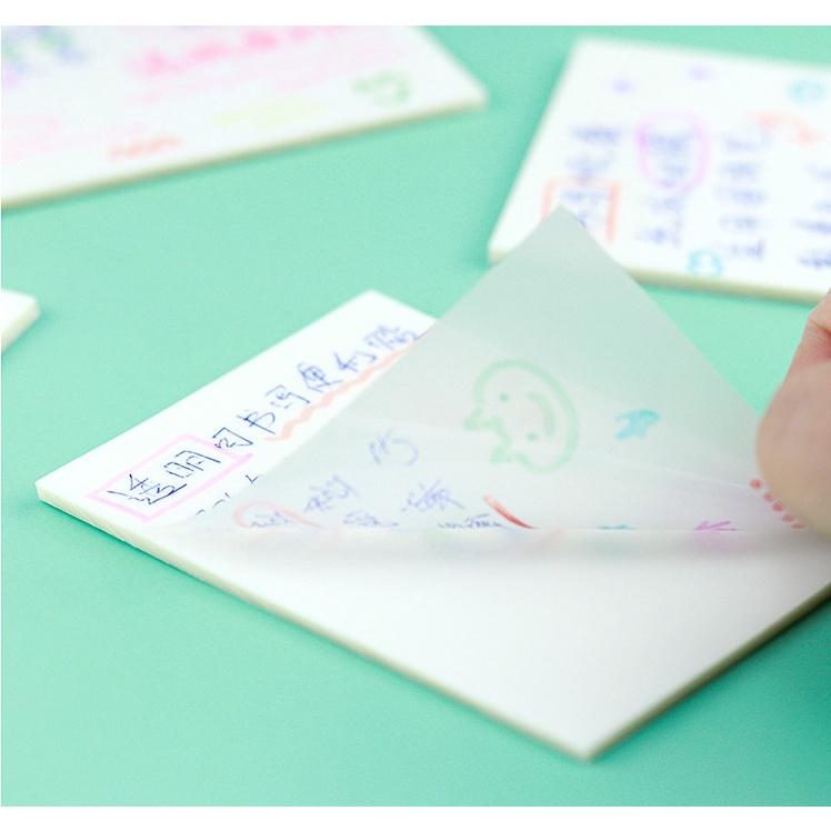 50 Sheets Transparent Sticky Notes Waterproof Memo Pad study planner Stationery Notebooks Office Paper 2