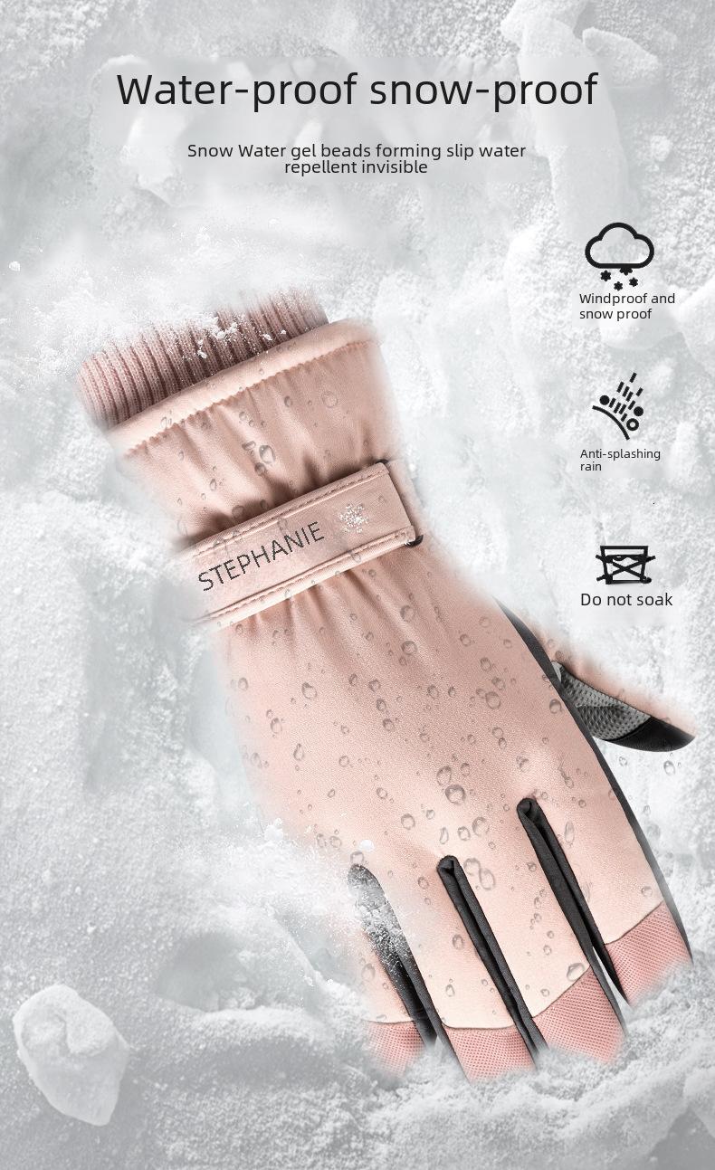 Product Introduction of Ski Gloves Men's and Women's Winter Fleece-lined Warm Outdoor Biking Mountain Climbing Waterproof and Windproof Thick Cold-Proof Motorcycle Cross-Border 6