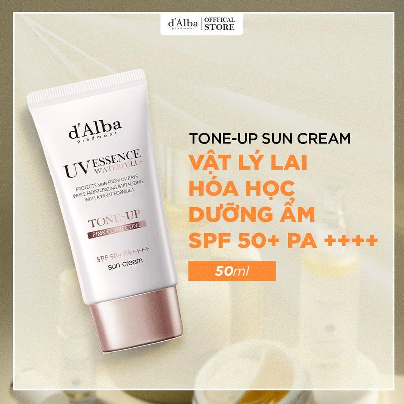 HannahOlala x d'Alba  Kem chống nắng thuần chay d'Alba Waterfull Tone-Up Sun Cream SPF50 + PA + + + + 50ml -Dành cho da khô hỗn hợp Skincare