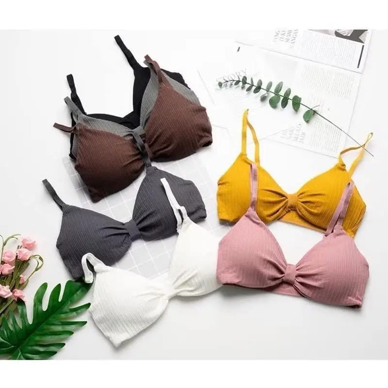 Áo Bra Tăm Thắt Hình Nơ Đệm Dày Bra tăm nơ sexy mẫu mới, áo hở khe ở giữa chữ v