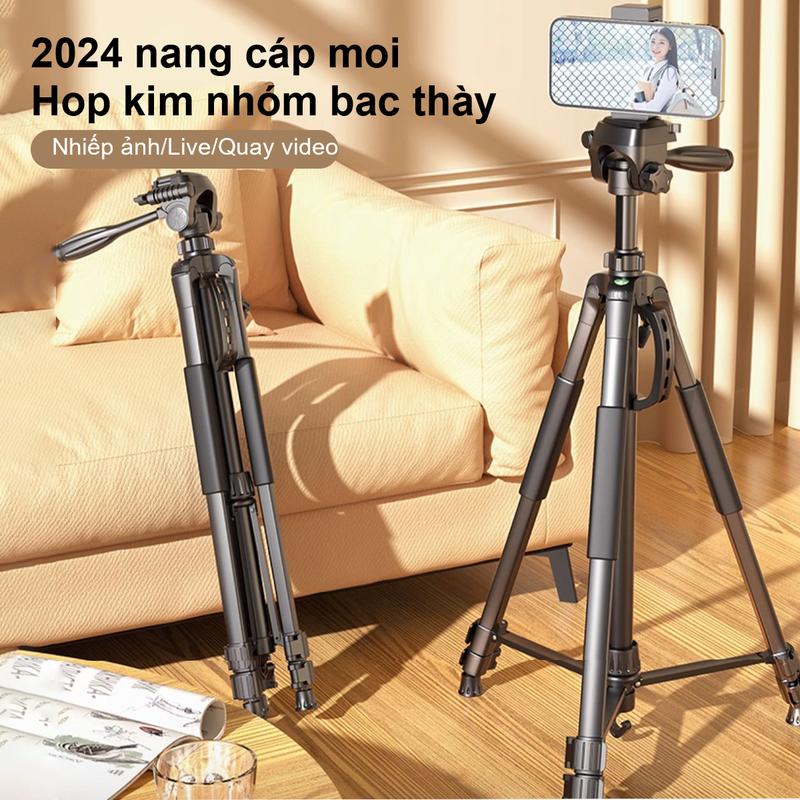  Chân Quay Máy Ảnh Điện Thoại Tripod 360°,khung nhôm cao cấp chắc chắn cao 1m4 1m7,Với đèn bổ sung Selfie Phụ Kiện chanquay  dienthoai gimbal  xoay tripod  weifeng 