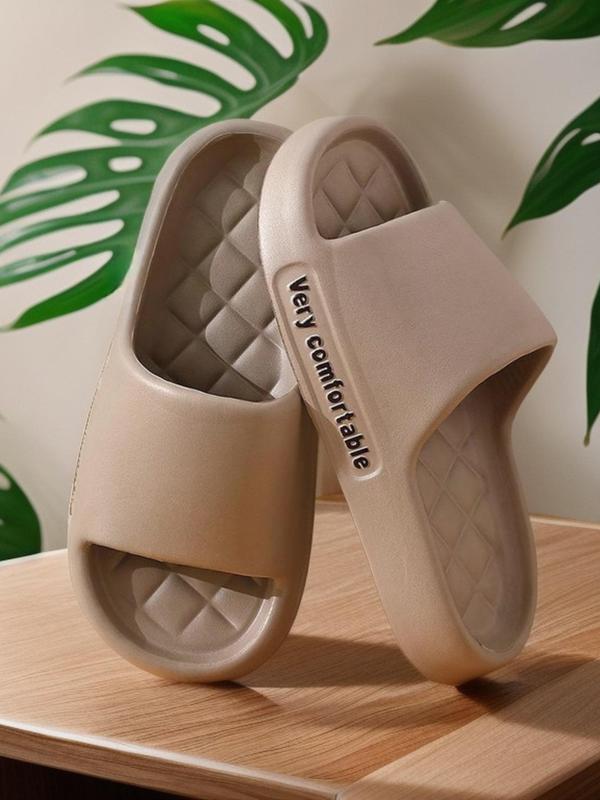 Women's Simple Style Plain Color Slides, Casual Comfortable Home Slippers, Soft Non-slip Slippers for Indoor & Outdoor Wear, Walking Shoes 4