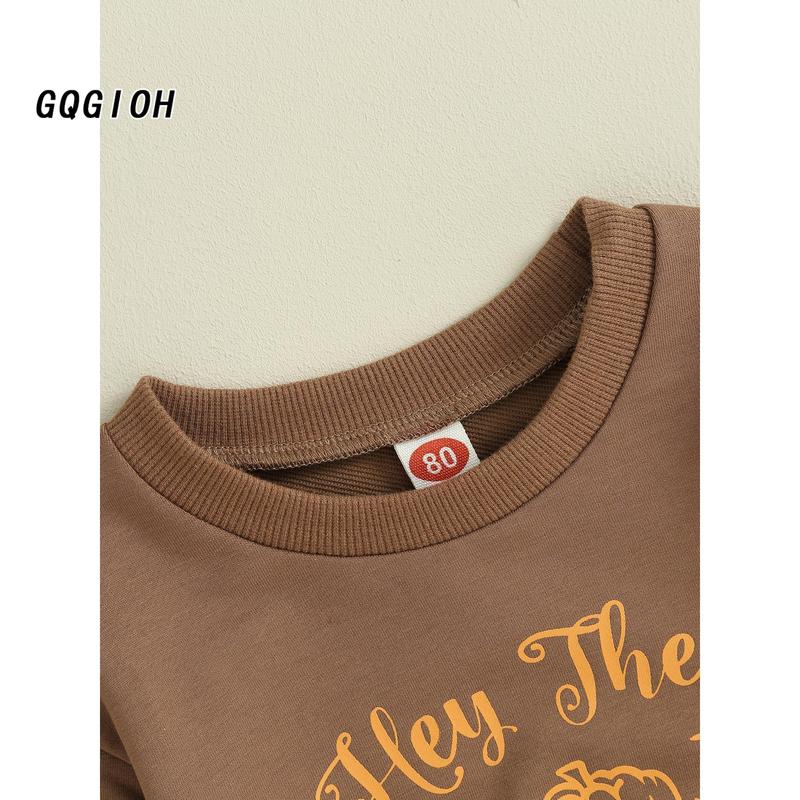 Kids Halloween Sweatshirt, Long Sleeve Pumpkin Letters Print Hoodie 8