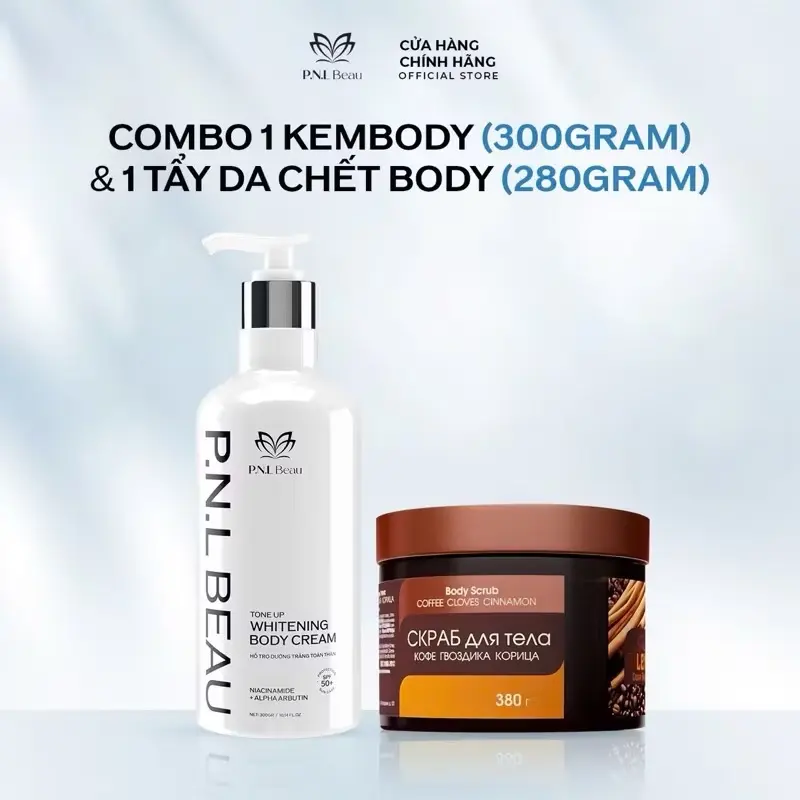 ￼Combo 1 Kem Body + 1 Tẩy Da Chết Body