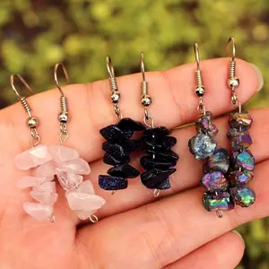 Anting batu alam stainless steel stone earrings