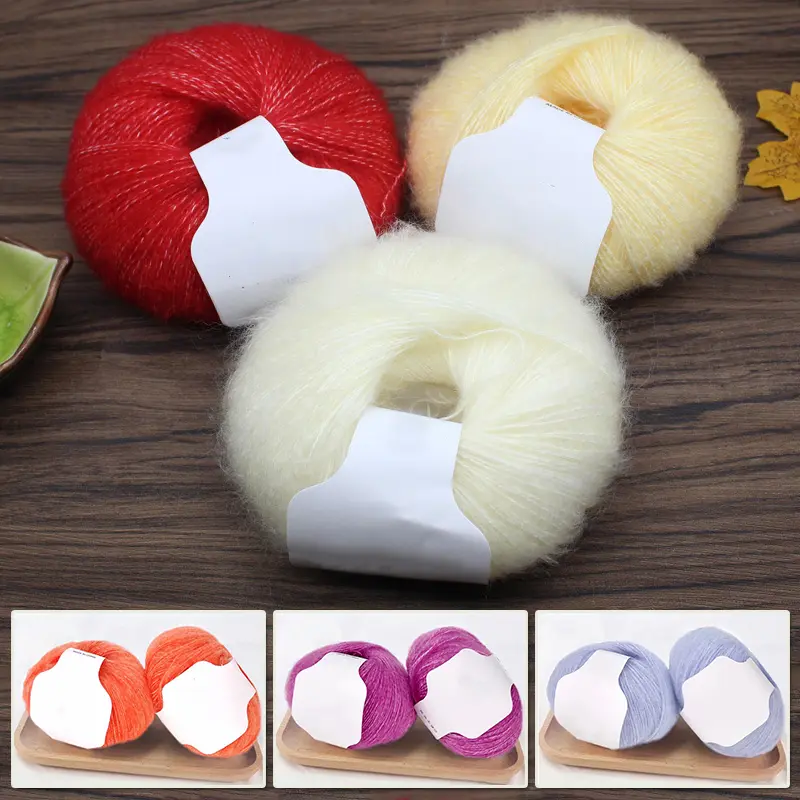Sợi Mohair, 25g / cái, Mềm Mại Và Ấm Áp, Sợi Len Đan Móc Cho Em Bé Tự Làm Đan Tay, Thích Hợp Cho Áo Len, Khăn Choàng, Khăn Quàng Quàng Cổ, Tất, Đồ Dùng Vật Liệu