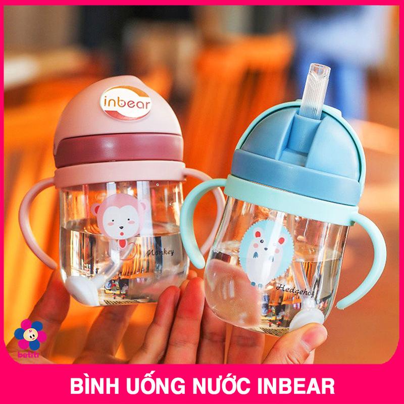 Bình Tập Uống Nước Inbear Cho Bé 250ml Có Ống Hút Silicon Và Van Chống Sặc