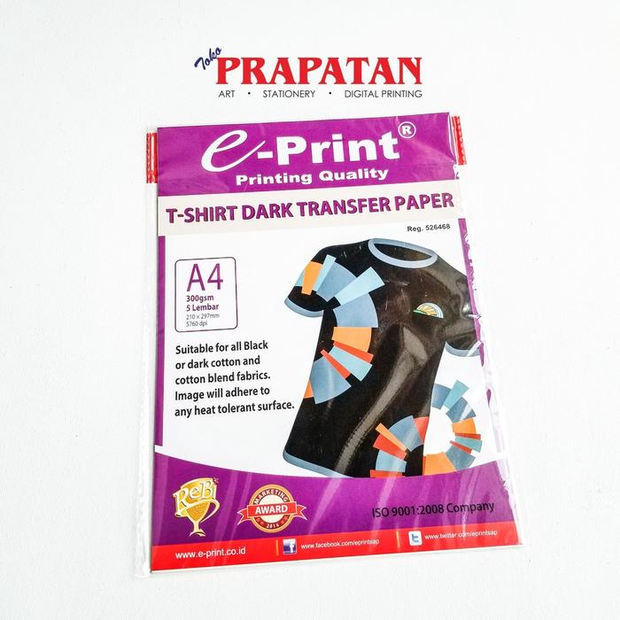 Gambar E-Print T-shirt Dark Transfer Paper A4 300gsm - Warna dari Toko Prapatan_NEW Kota Administrasi Jakarta Timur Tokopedia