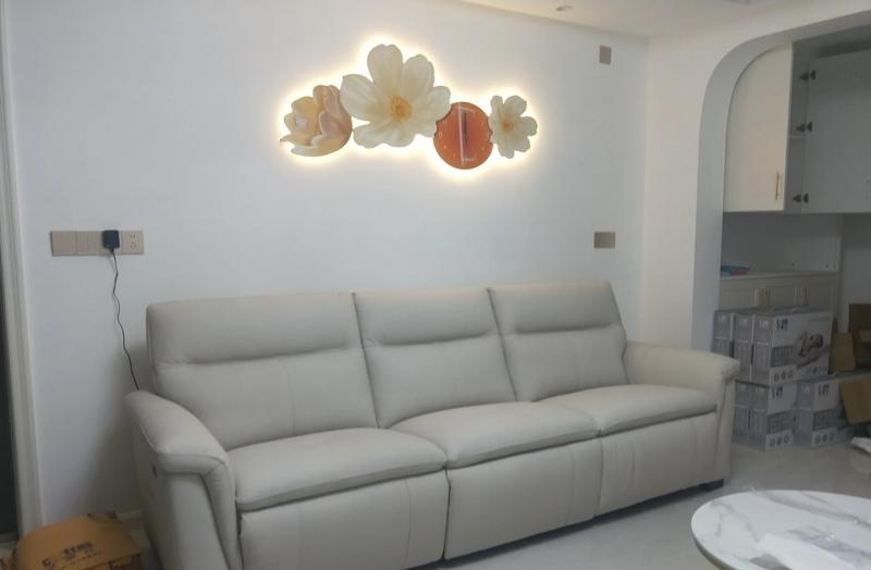Product Introduction of Tranh Decor Hoa Đồng Hồ Mới Siêu Đẹp Treo Tường Phòng 50*100cm - Xưởng Tranh Miền Trung - Decor Phòng, Trang Trí Nhà Phòng Khách Tráng Gương Decor Tường tranh  treo led cắm 14