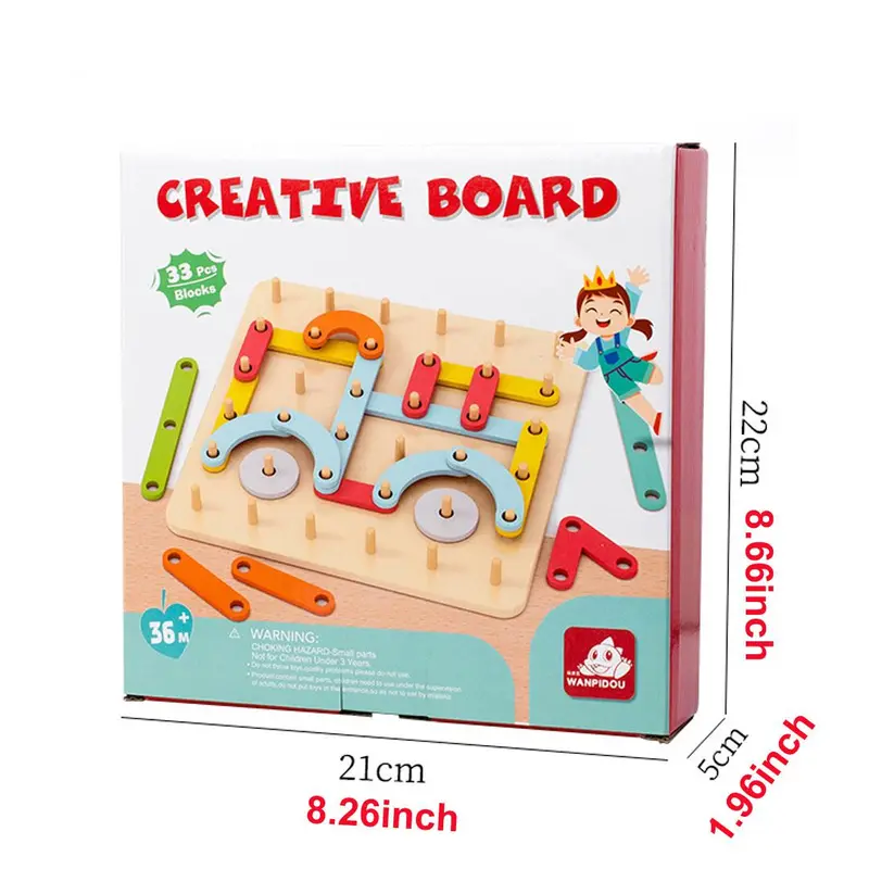 Baby Toy Creative Board (1 Set), Early Educational Learning Alphabet Numbers Building Blocks, Matching Puzzle, Montessori Toy Summer Gift 1