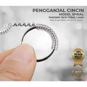 10CM Alat Pengganjal Ganjalan Pengecil Pengatur Ukuran Cincin Kebesaran Spiral Ring Adjuster Silikon Spiral S1228