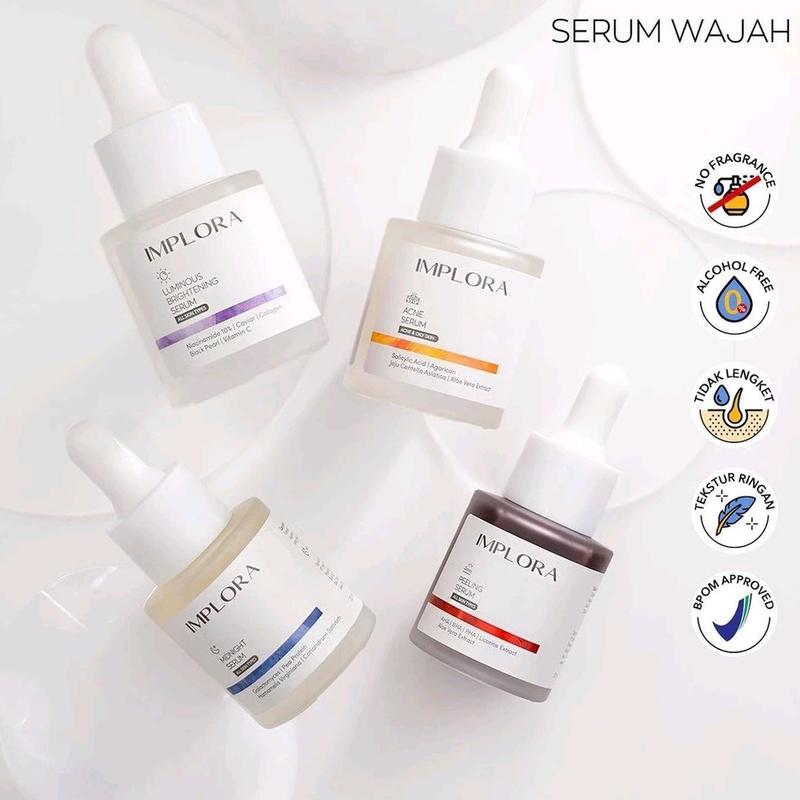 Implora Serum Wajah 20ml Face Serum 24K Gold | Hydrating | Acne | Brightening | Peeling | Vitamin C pemutih Wajah Serum Penghilang Flek Hitam 3