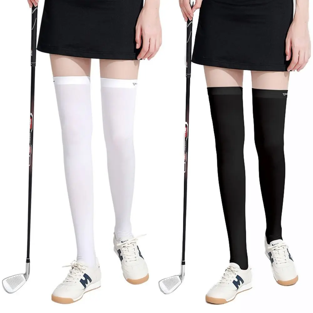 Creative Black White Sunscreen High Socks Ice Silk Step on Socks Sunproof Leg Protection Socks Tennis Golf Sport Supplies Sports Pressure Socks Adult