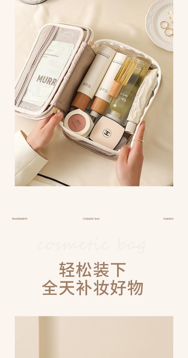 Product Introduction of Beg Kosmetik Pu Lutsinar, Ketibaan Baru, Warna Pepejal, Beg Basuh Mudah Alih, Kalis Air Lanjutan, Kapasiti Besar, Penyimpanan Kosmetik, Sesuai untuk Gincu 7