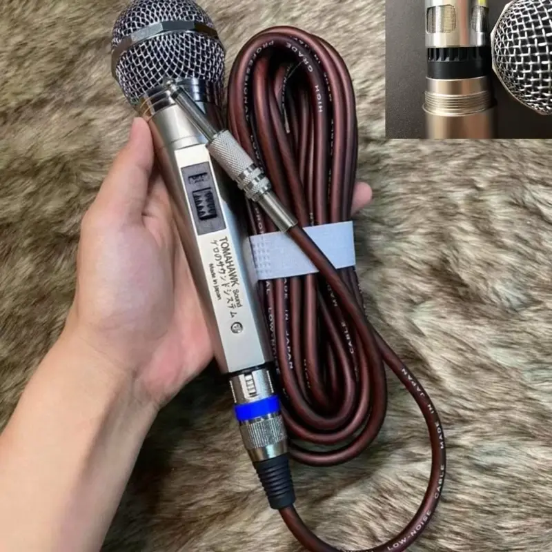 Micro karaoke có dây TOMAHAWK thương hiệu Nhật Bản, mic hát nhẹ tiếng, trong dùng cho dàn karaoke Kem Thu Âm