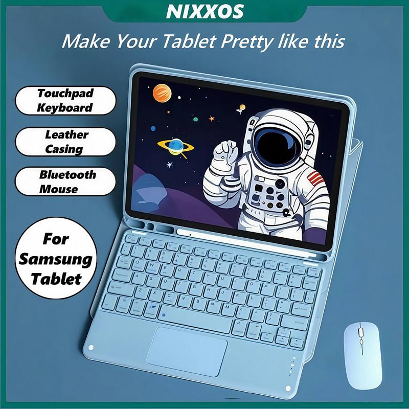 Ốp Lưng Samsung Galaxy Tab, NIXXOS, Có Bàn Phím, Ốp Bàn Phím Cảm Ứng Thông Minh, Có Ngăn Đựng Bút, Tương Thích Với Samsung Galaxy S10, S10 Plus, S10FE, S9, S9FE, S9 Plus, S8, S8 Plus, S7, S7 FE, S7 Plus, A9 Plus, A8 X200 / X205