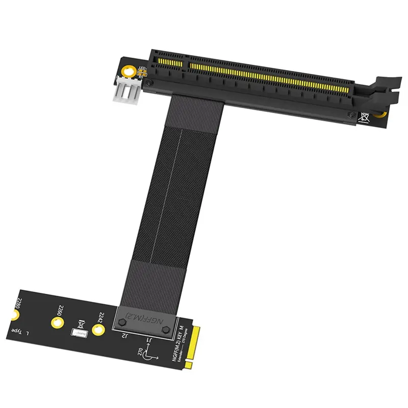 M.2 NGFF Key M to PCIe 16x Graphics Card Riser Adapter Card, Nvme to PCI-Express 16X Extension Cable(Left Direction)