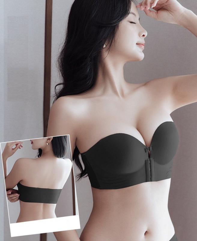 Áo lót không dây cài trước mút đệm 5CM nâng đẩy tạo khe áo quây nữ nâng V1 bản lưng to che khuyết điểm Bra CTT