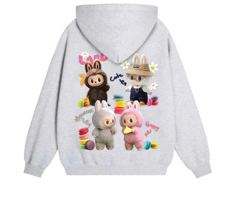 Product Introduction of ÁO HOODIE LABUBU 4  ,CHẤT NỈ DẦY DẶN,MŨ 2LỚP NAM NỮ Menswear cotong dài tay có túi bụng và dây mũ 2
